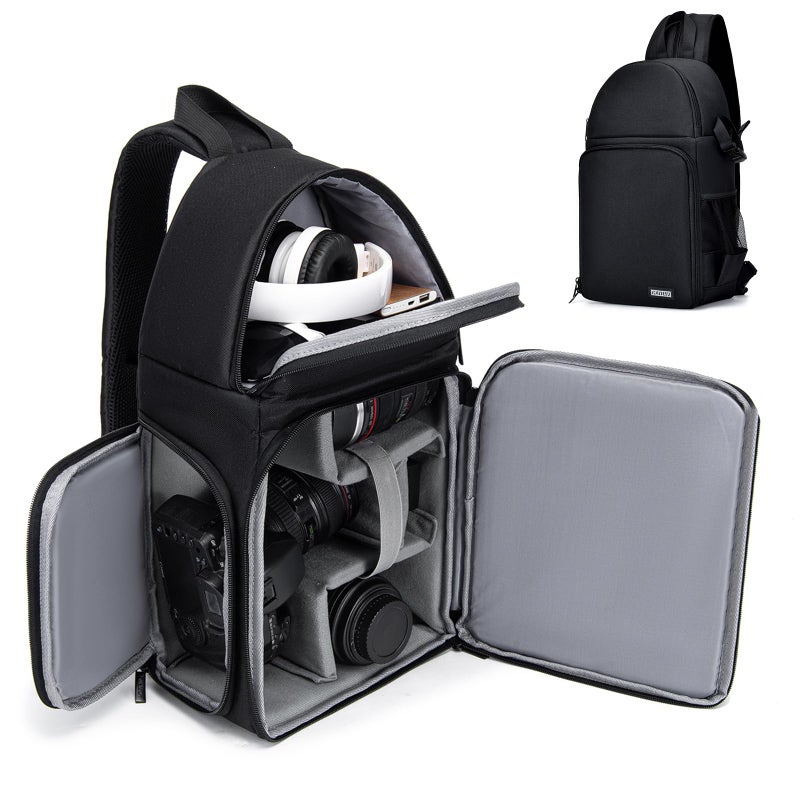 CADeN Camera Bag Sling Backpack for DSLR/SLR Mirrorless Camera Waterproof, Camera Case Compatible for Sony Canon Nikon Camera and Lens Tripod Accessories Black - Image 1